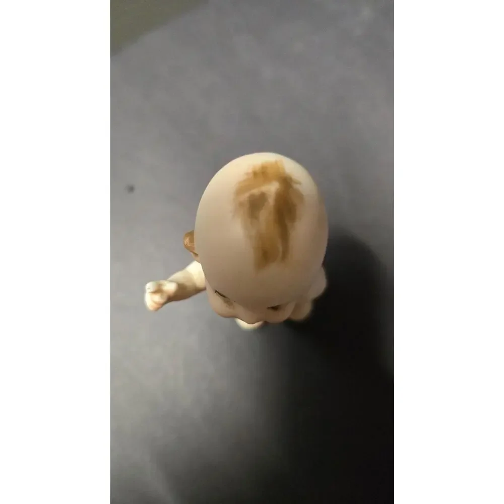 Vintage Beige Porcelain Kewpie Doll Baby Figurine Hand Painted Small Cute Decor